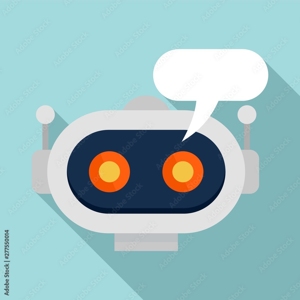 Poster chatbot icon. flat illustration of chatbot vector icon for web design