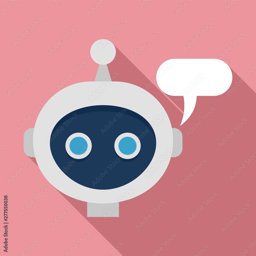Poster mobile chatbot icon. flat illustration of mobile chatbot vector icon for web design