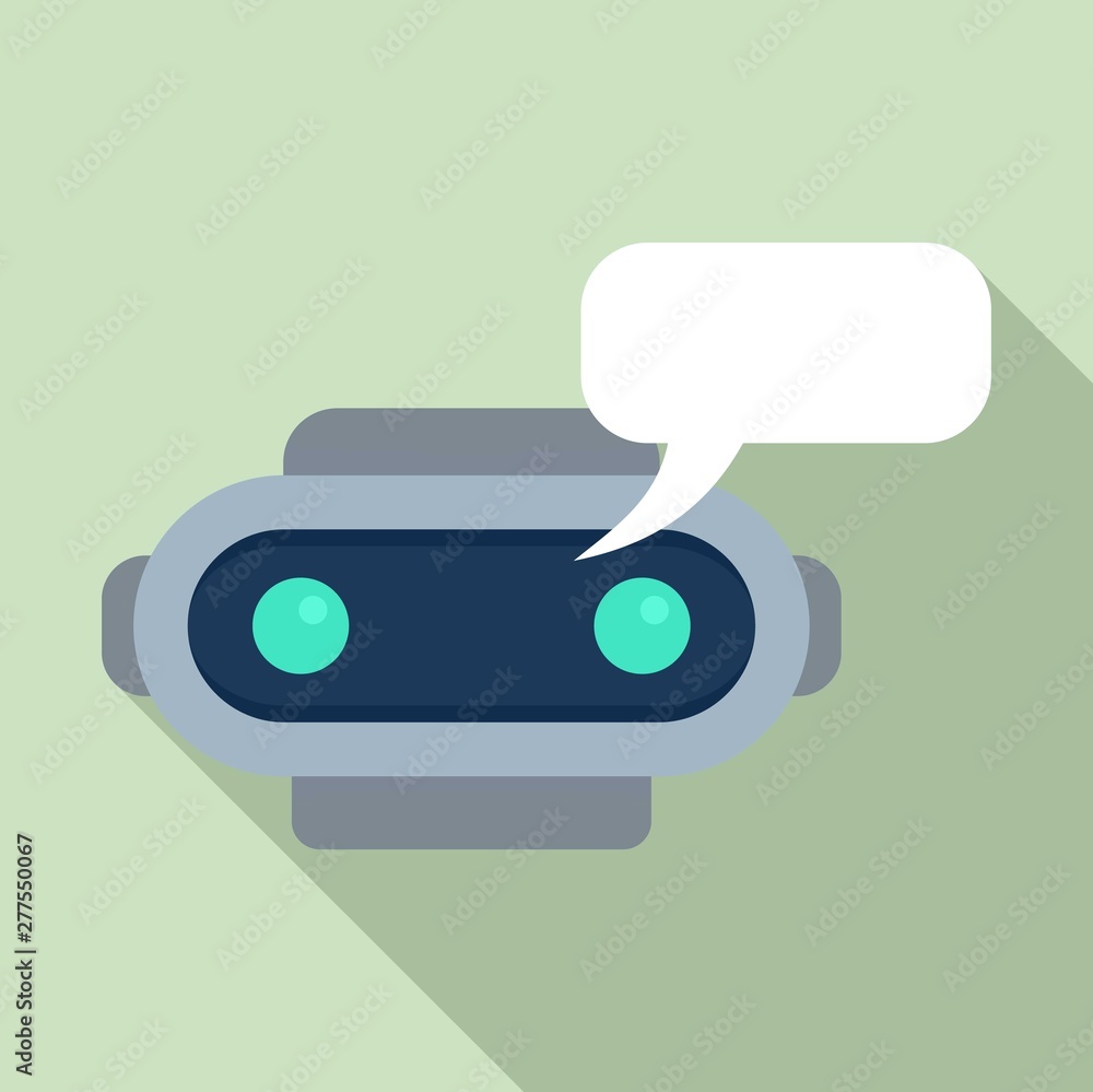 Poster chatbot sms icon. flat illustration of chatbot sms vector icon for web design