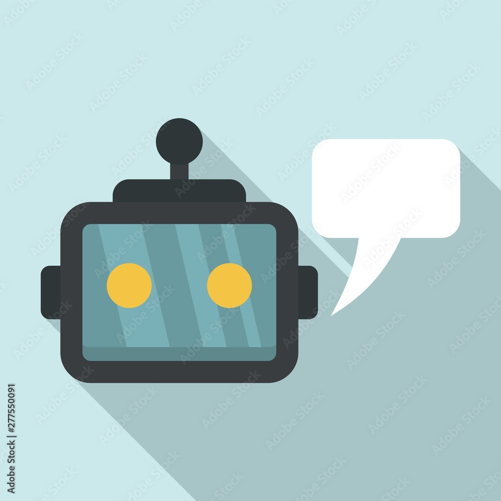 Poster chatbot service icon. flat illustration of chatbot service vector icon for web design