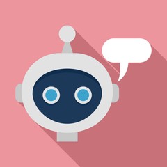 Mobile chatbot icon. Flat illustration of mobile chatbot vector icon for web design