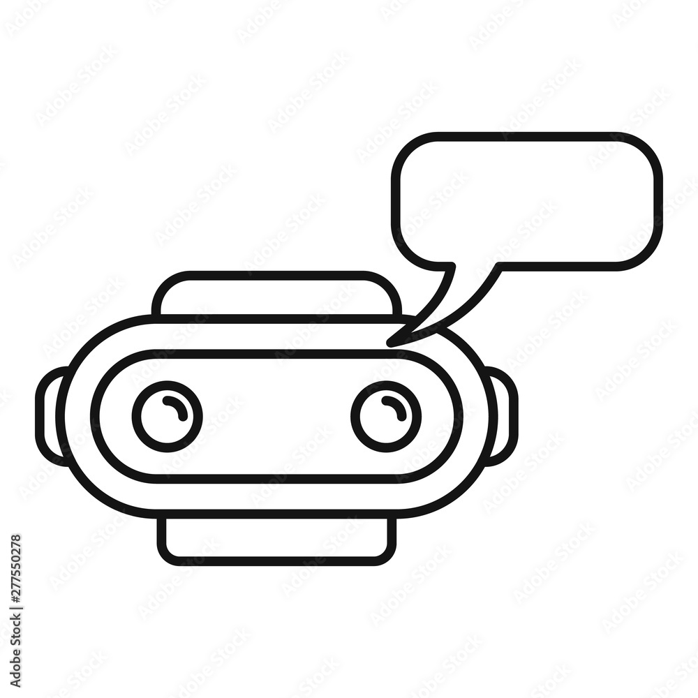 Poster chatbot sms icon. outline chatbot sms vector icon for web design isolated on white background