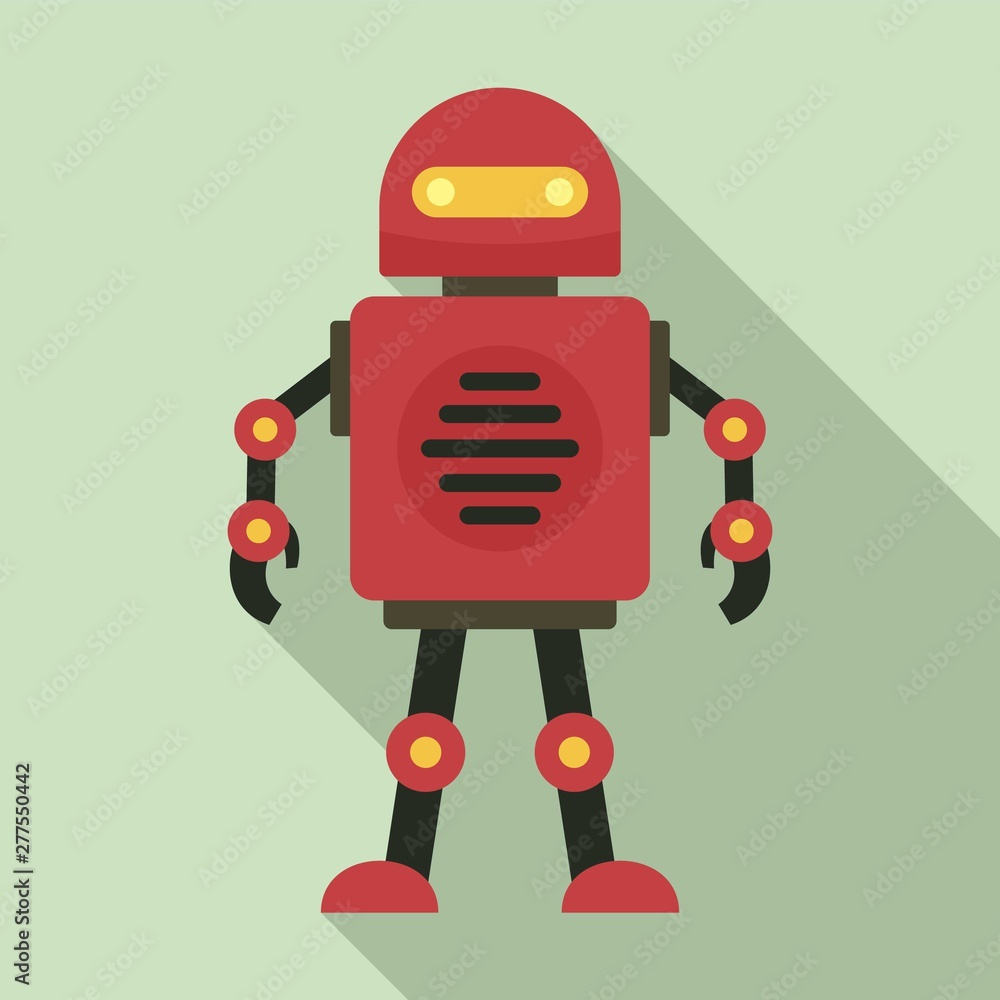 Poster robot icon. flat illustration of robot vector icon for web design