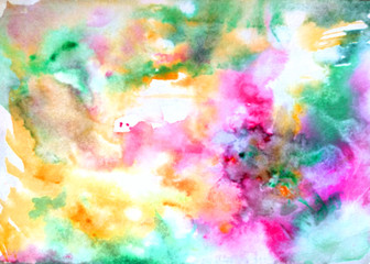 Artistic colorful background image. Bright abstract texture with watercolor strokes.
