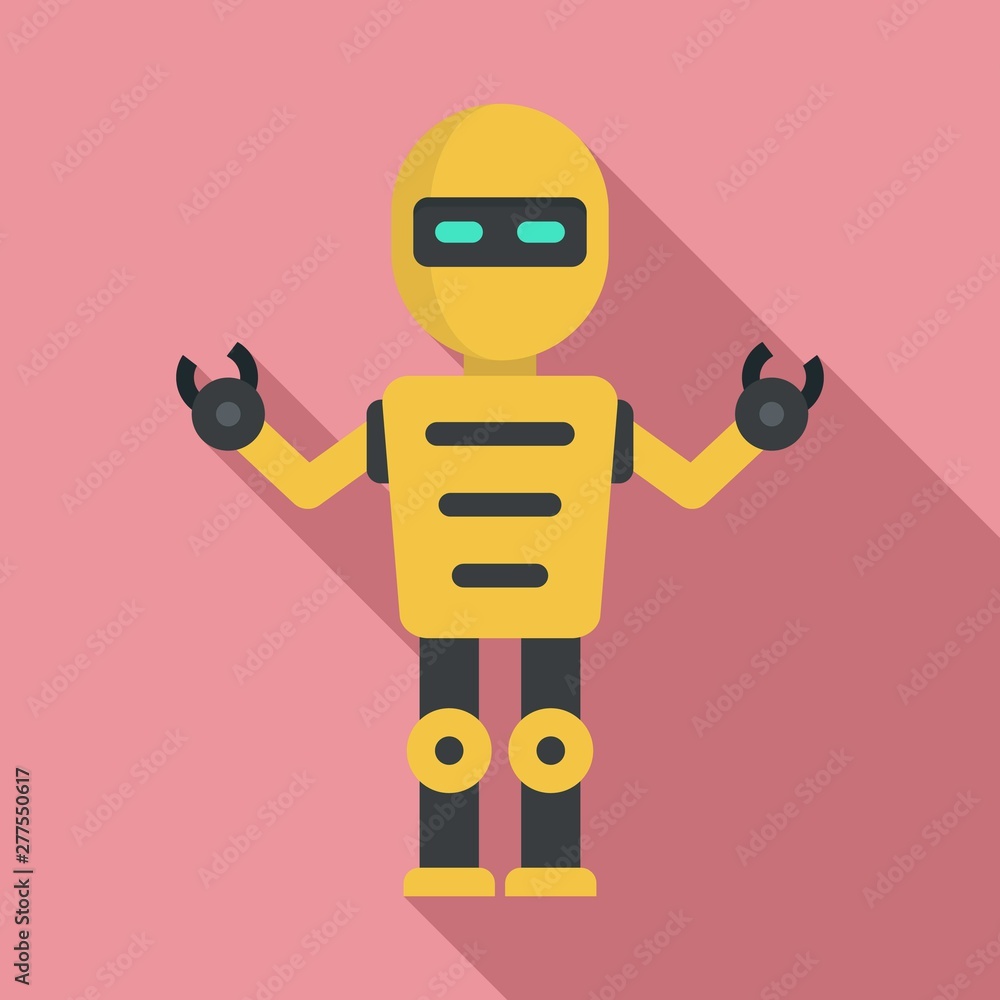 Poster electronic robot icon. flat illustration of electronic robot vector icon for web design
