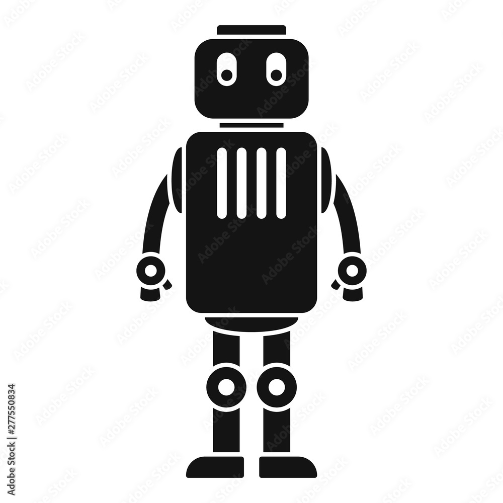 Poster old robot icon. simple illustration of old robot vector icon for web design isolated on white backgr