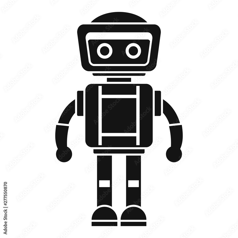 Poster artificial robot icon. simple illustration of artificial robot vector icon for web design isolated o