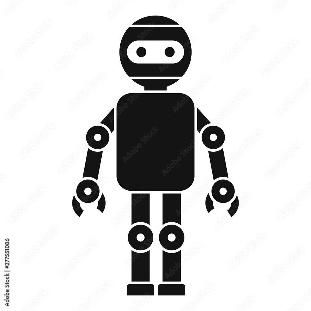 Poster mechanic robot icon. simple illustration of mechanic robot vector icon for web design isolated on wh