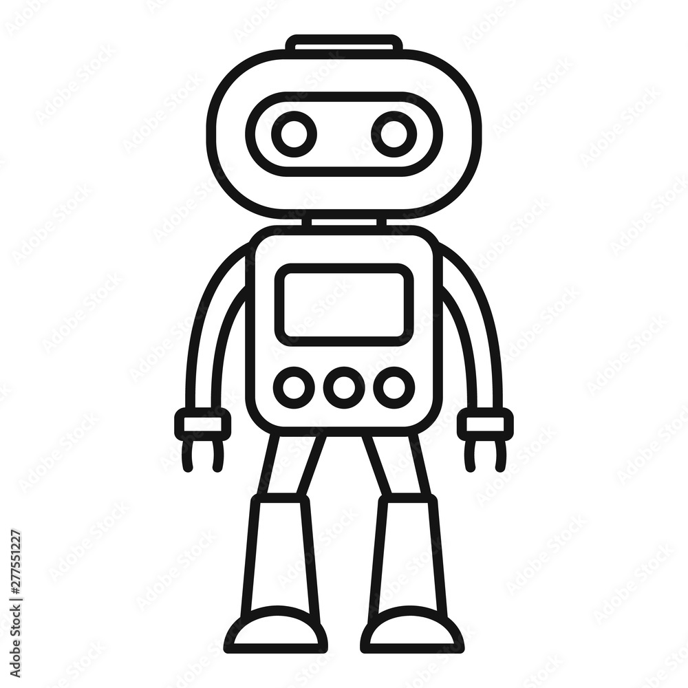 Poster artificial robot icon. outline artificial robot vector icon for web design isolated on white backgro