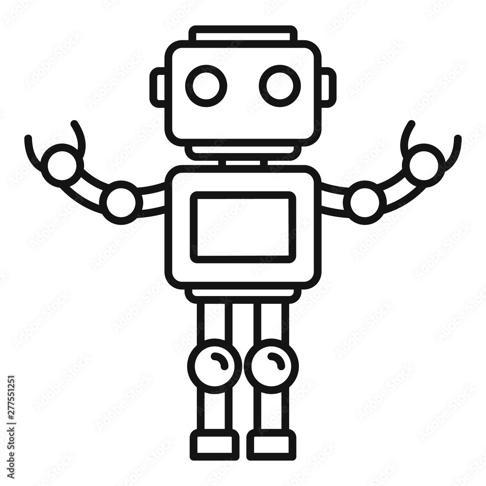 Poster bot robot icon. outline bot robot vector icon for web design isolated on white background