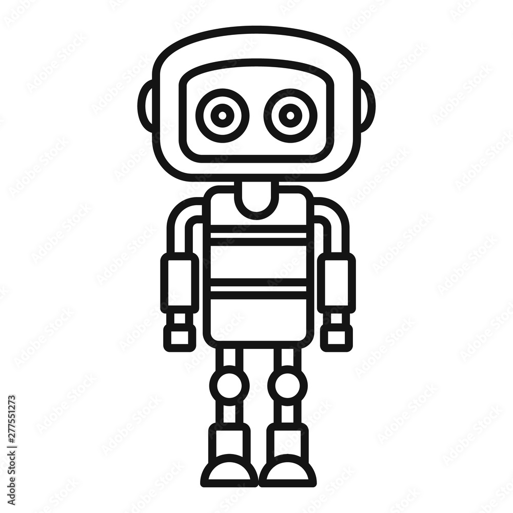 Poster intelligent robot icon. outline intelligent robot vector icon for web design isolated on white backg