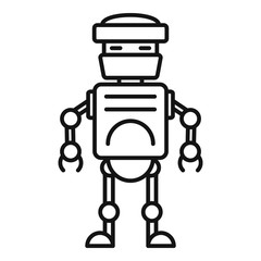 Futuristic humanoid icon. Outline futuristic humanoid vector icon for web design isolated on white background