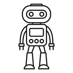 Artificial robot icon. Outline artificial robot vector icon for web design isolated on white background