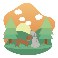 Dogs cartoons design vector illustrator