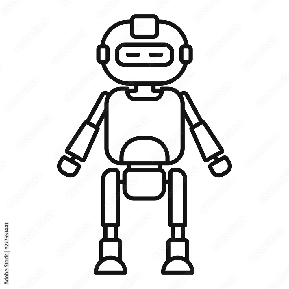 Poster mechanic robot icon. outline mechanic robot vector icon for web design isolated on white background