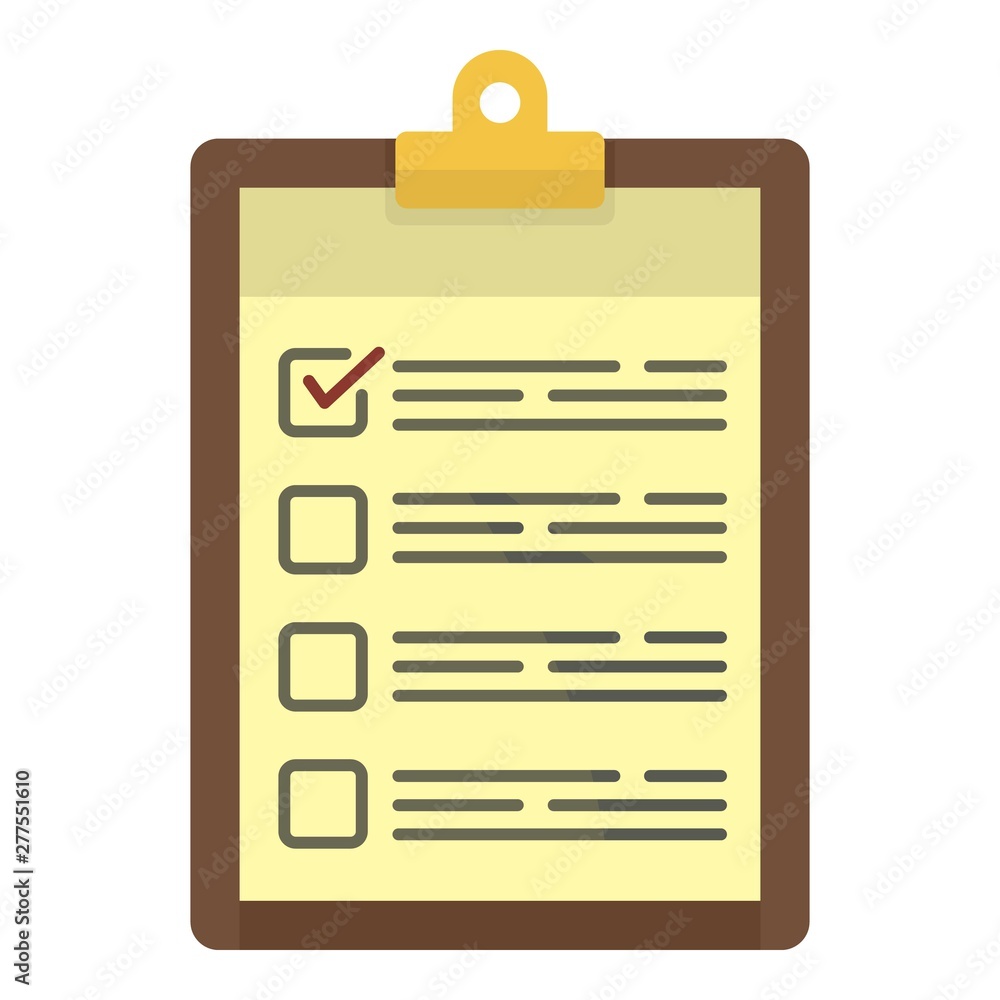 Poster checklist icon. flat illustration of checklist vector icon for web design