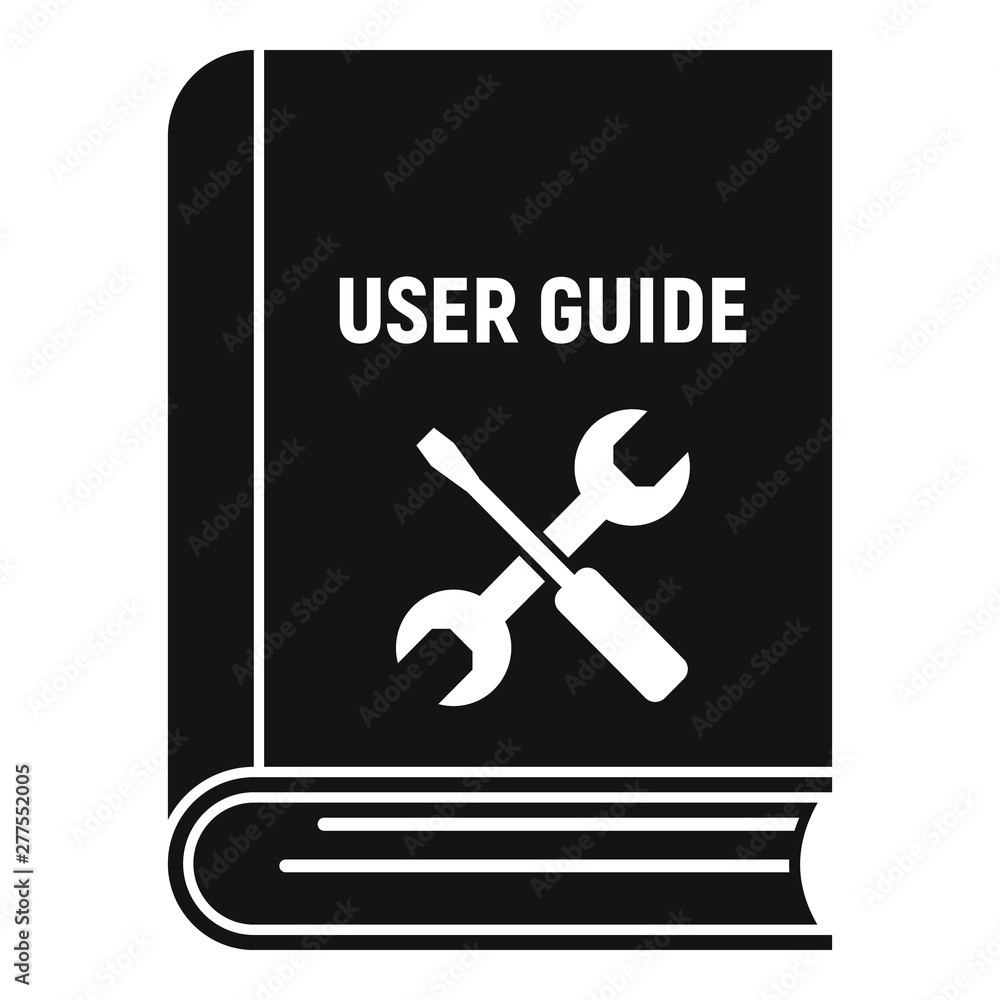 Poster user guide book icon. simple illustration of user guide book vector icon for web design isolated on 