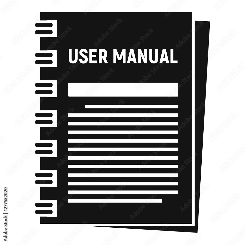 Poster user manual icon. simple illustration of user manual vector icon for web design isolated on white ba