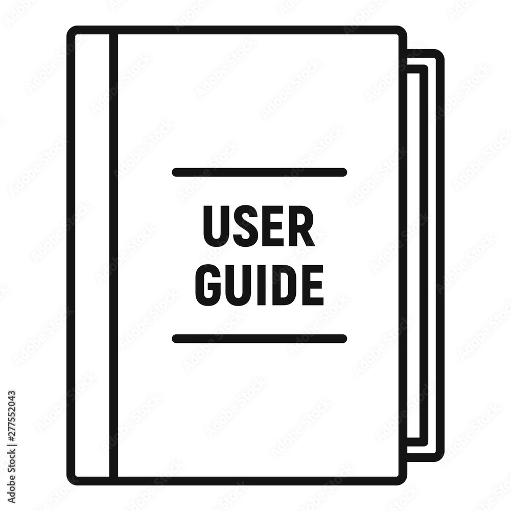 Poster user guide icon. outline user guide vector icon for web design isolated on white background