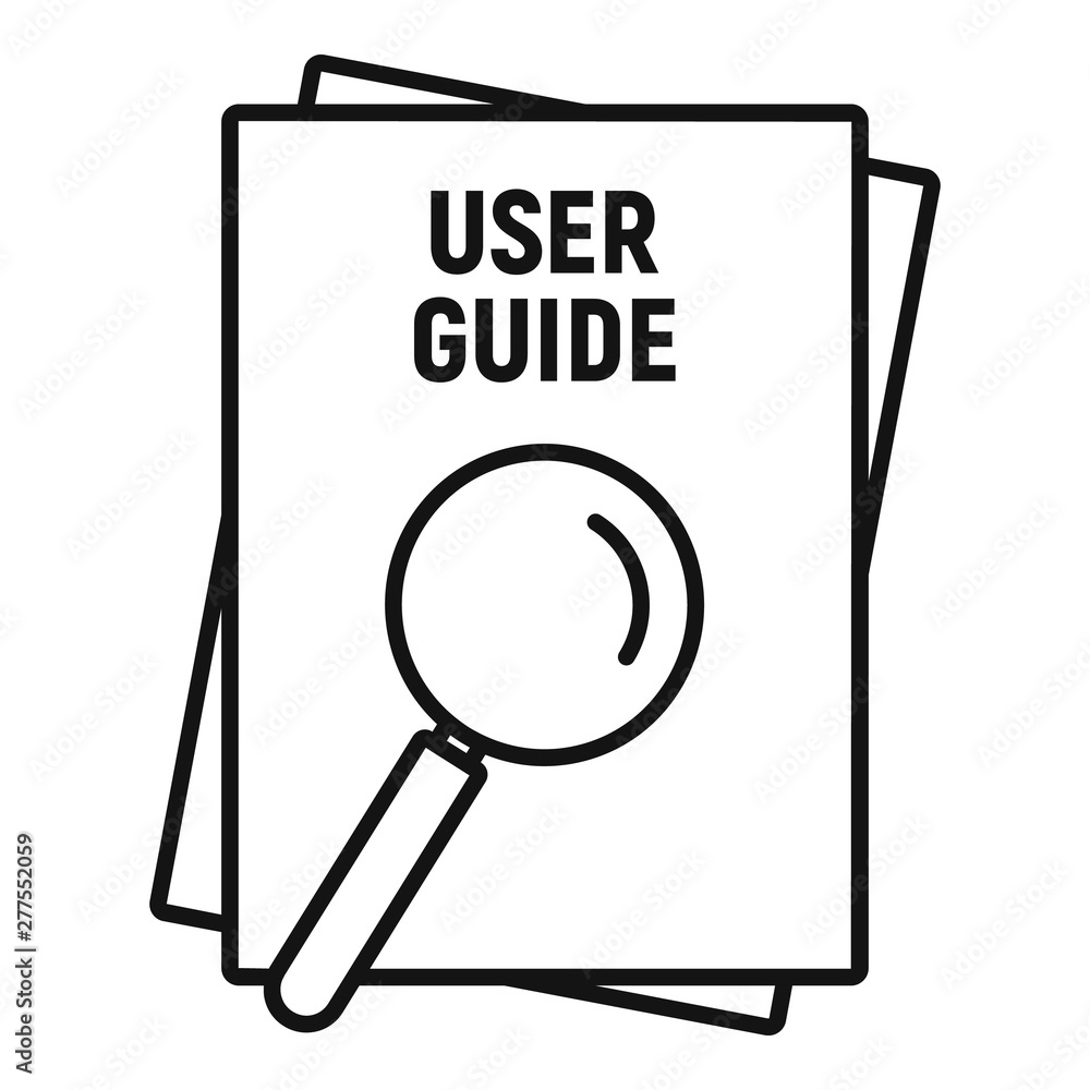 Poster user guide papers icon. outline user guide papers vector icon for web design isolated on white backg