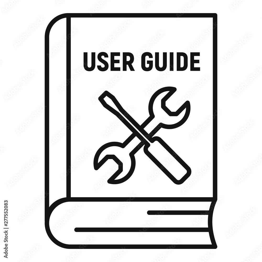 Poster user guide book icon. outline user guide book vector icon for web design isolated on white backgroun