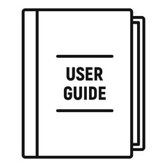 User guide icon. Outline user guide vector icon for web design isolated on white background