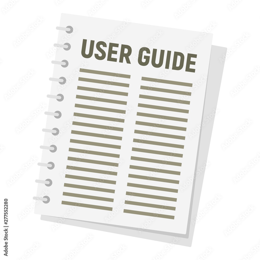 Poster user guide papers icon. flat illustration of user guide papers vector icon for web design