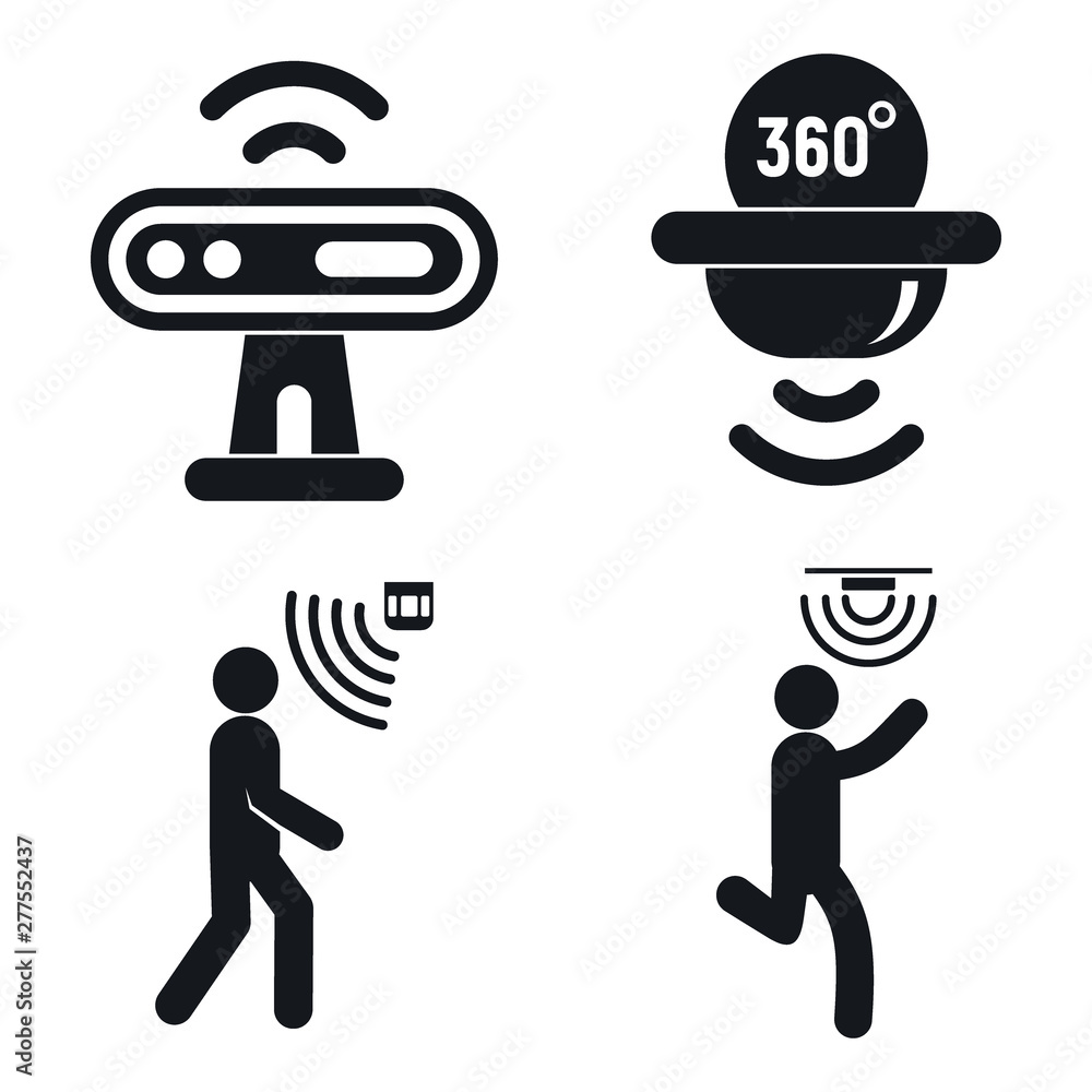 Poster motion sensor icons set. simple set of motion sensor vector icons for web design on white background