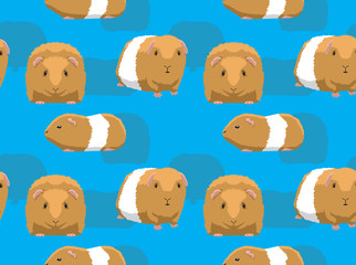 Cute Guinea Pig Teddy Cartoon Background Seamless Wallpaper