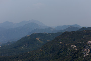 Naklejka premium aerial view of mountains. National park Lovchen. Cetinje. Montenegro