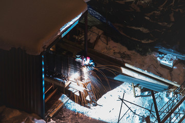 Aerial Photo Busy Industrial Construction Site