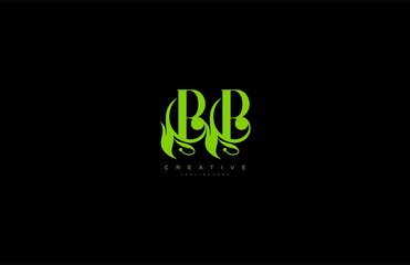Initial BB Letter Abstract Leaf Monogram Stylish Logo Design
