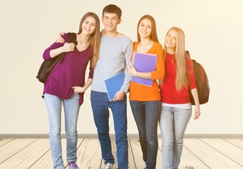 Fototapeta premium Group of students isolated over a white background