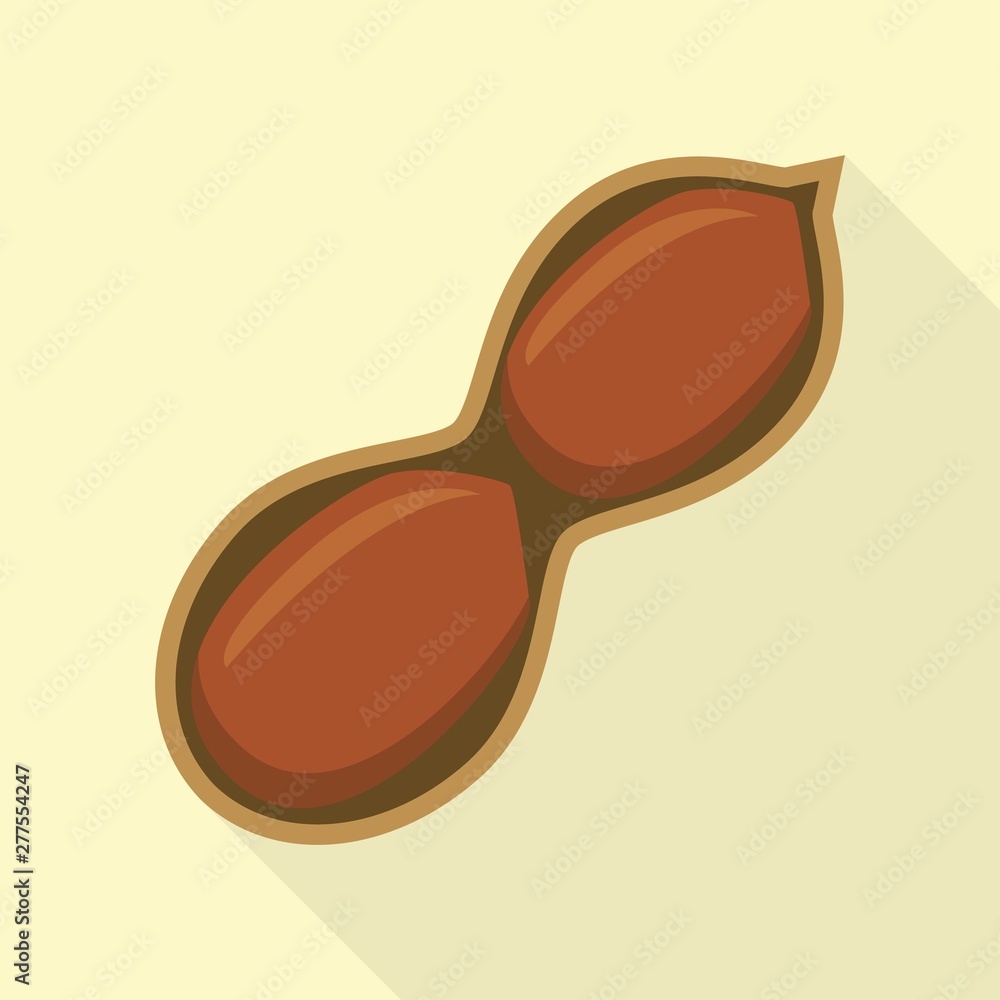Poster peanut half shell icon. flat illustration of peanut half shell vector icon for web design