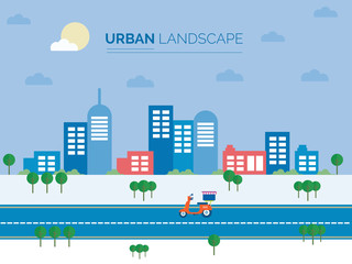  The landscape of the historic city. Vector illustration