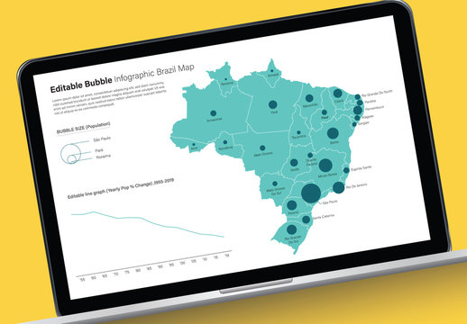 Editable Brazil Map Infographic 