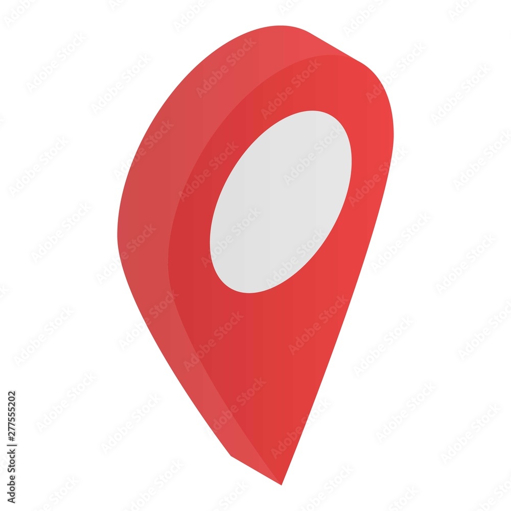 Poster gps red pin icon. isometric of gps red pin vector icon for web design isolated on white background