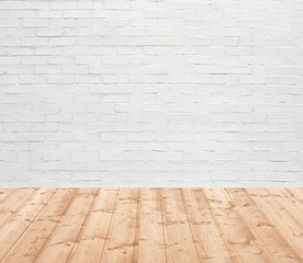 Fototapeta premium empty interior room with grunge brick wall