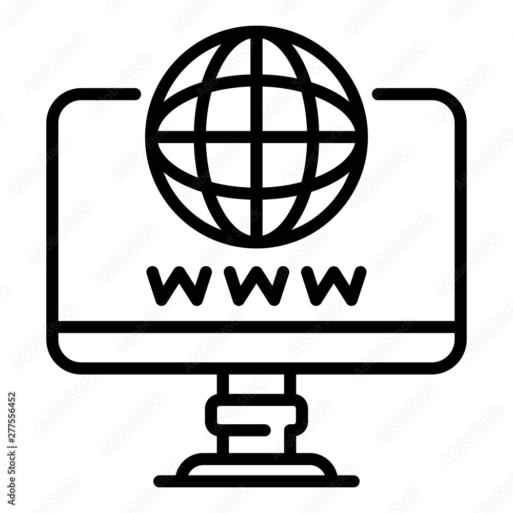 Poster Computer domain icon. Outline computer domain vector icon for web design isolated on white background