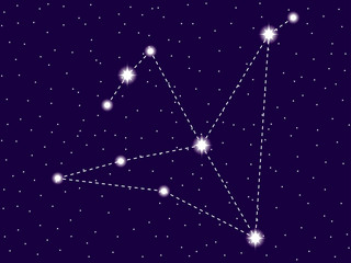 Fototapeta na wymiar Aquila constellation. Starry night sky. Cluster of stars and galaxies. Deep space. Vector illustration