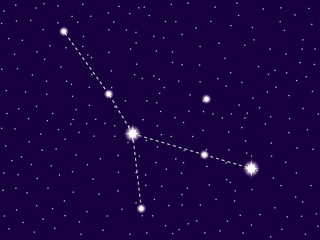 Obraz na płótnie Canvas Cancer constellation. Starry night sky. Cluster of stars and galaxies. Deep space. Vector illustration