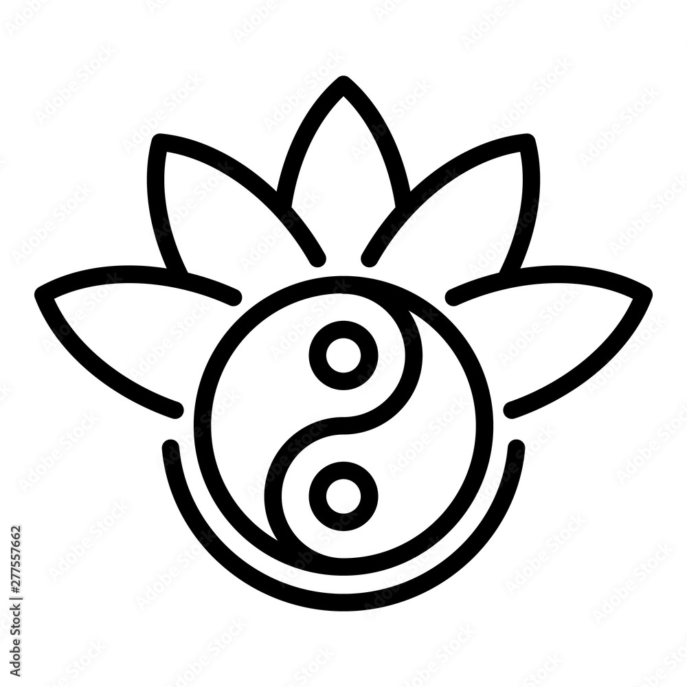 Poster yin yang lotus icon. outline yin yang lotus vector icon for web design isolated on white background