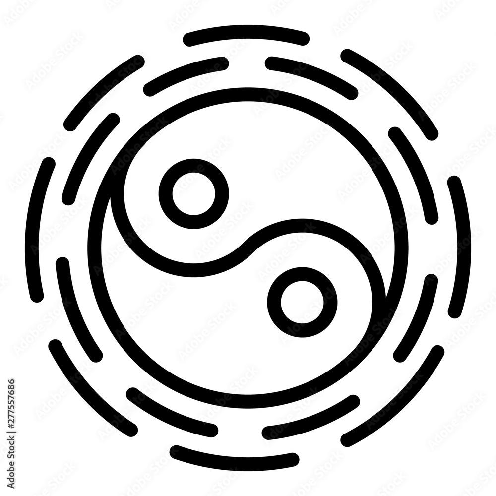 Poster yin yang icon. outline yin yang vector icon for web design isolated on white background