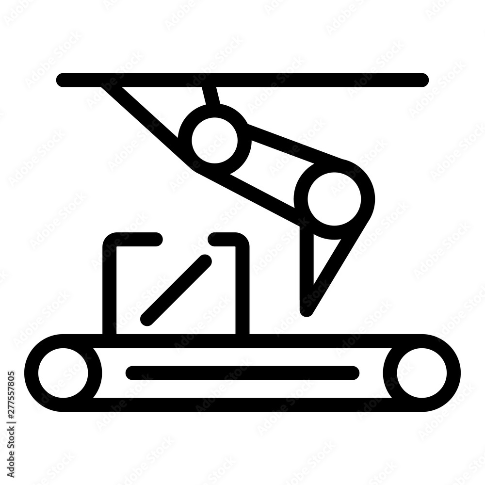 Poster assembly line icon. outline assembly line vector icon for web design isolated on white background