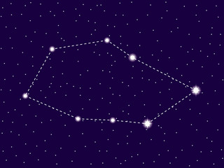 Obraz na płótnie Canvas Vela constellation. Starry night sky. Cluster of stars and galaxies. Deep space. Vector illustration