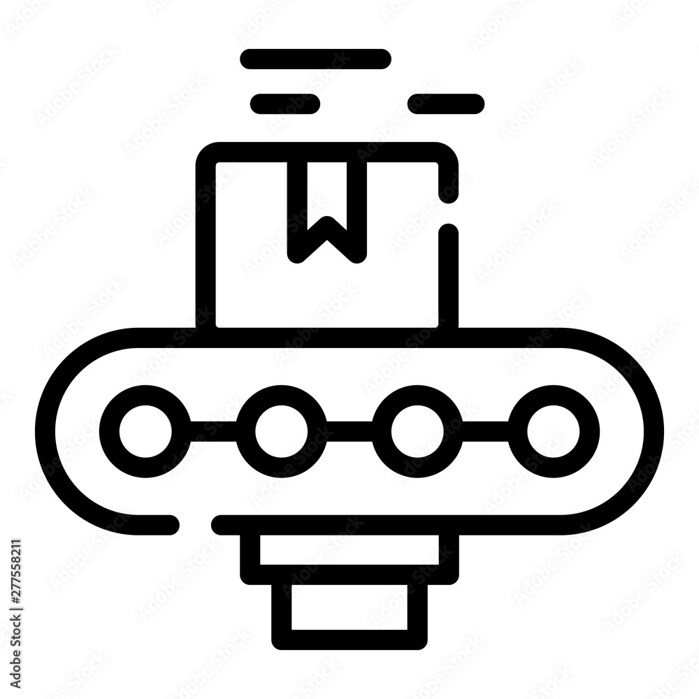 Poster carton box assembly line icon. outline carton box assembly line vector icon for web design isolated 