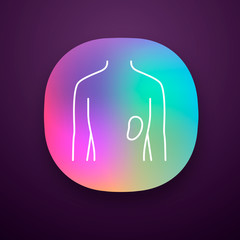 Healthy spleen app icon. Human organ in good health. Functioning lymphatic system. Wholesome immune system. UI/UX user interface. Web or mobile application. Vector isolated illustration