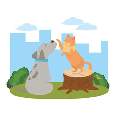 Obraz na płótnie Canvas Cat and dog cartoon design