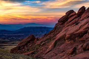 La meravigliosa albra vista dalla località di Tres Piedras, nella riserva nazionale di Famatina, La Rioja, Argentina