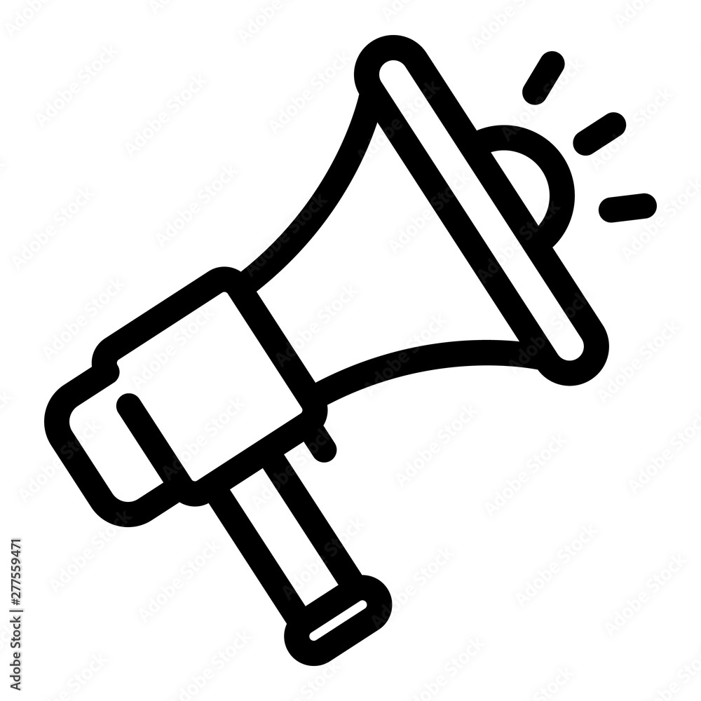 Aufkleber megaphone icon. outline megaphone vector icon for web design isolated on white background